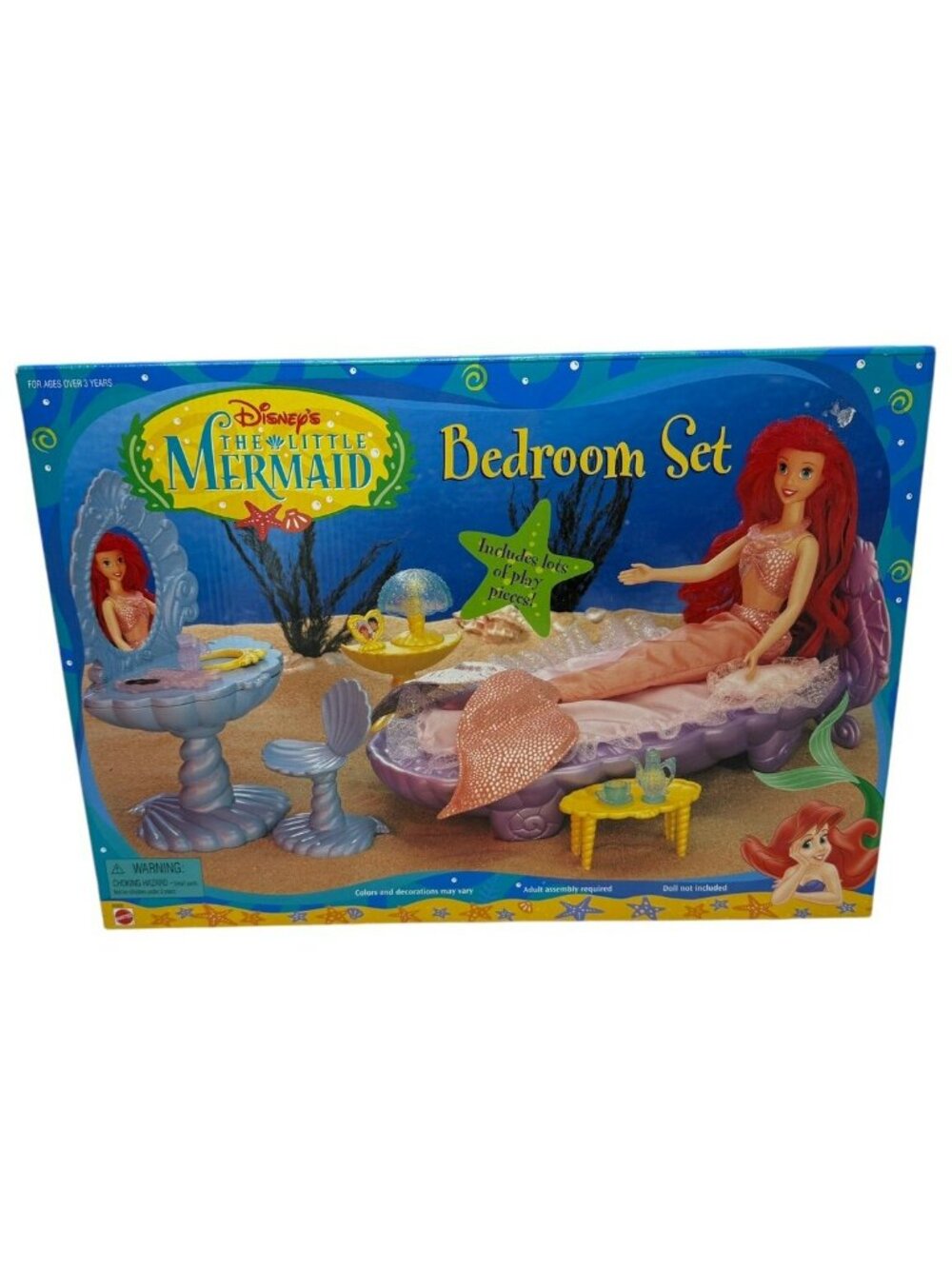 NEW IN SEALED BOX Vintage The Little Mermaid Doll Bedroom Set NOS Mattel 65928